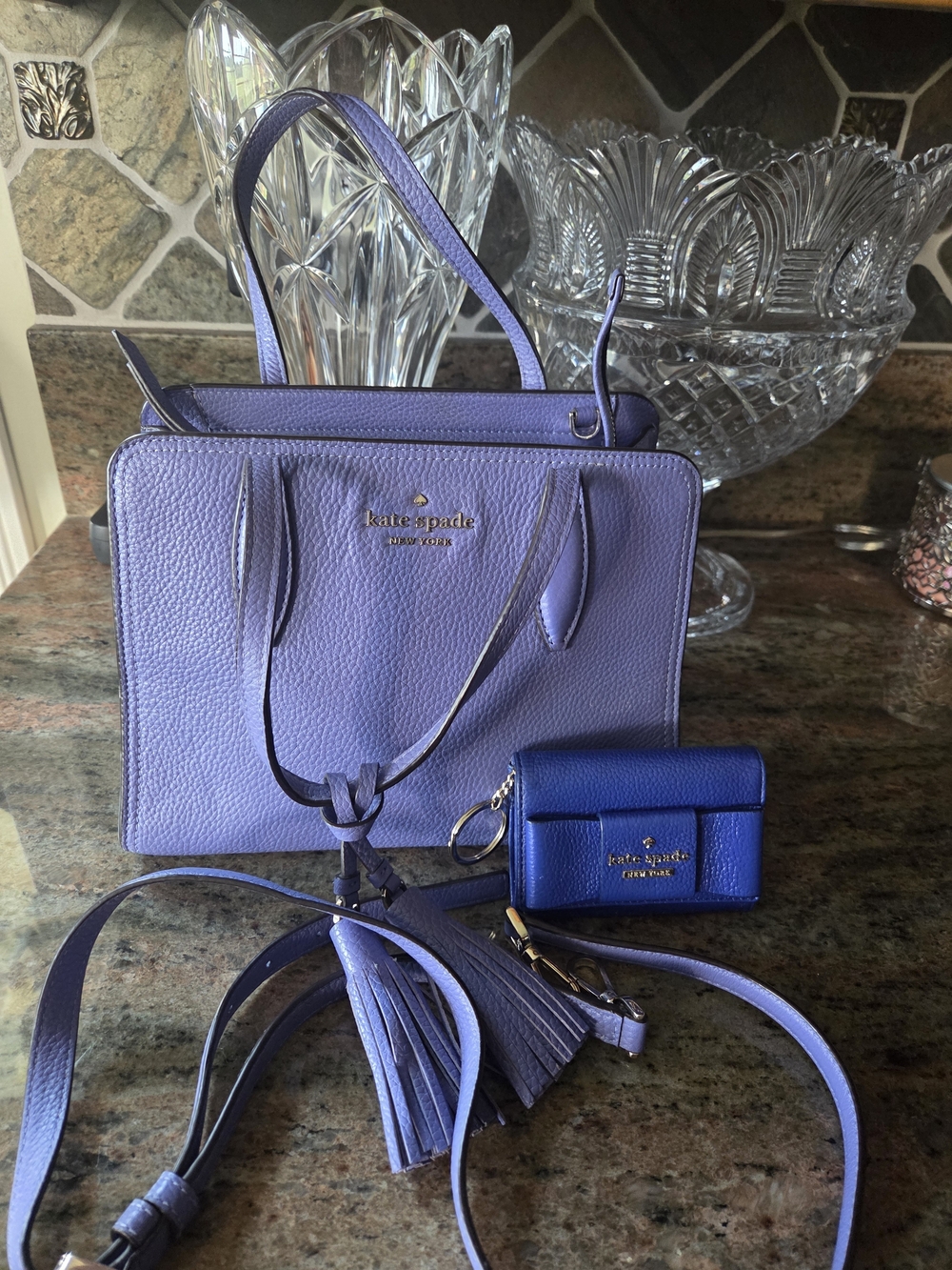 kate spade New York Periwinkle Leather Satchel with Wallett